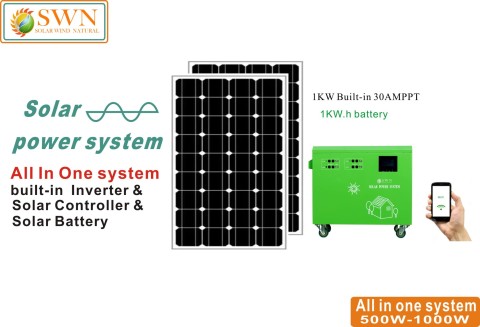 1KW 2KW 3KW 4KW All in one portable solar power generator for home